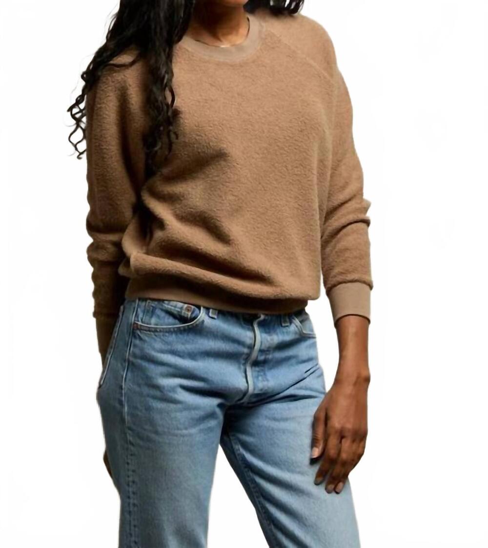 NEW PERFECTWHITETEE ziggy inside out crewneck sweatshirt in brown